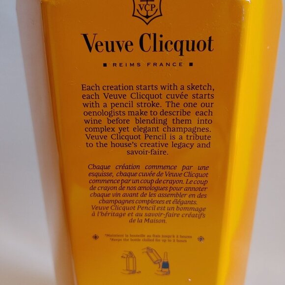 ATTRACTIVE Veuve Clicquot Tin Pencil Wine Cooler Champagne Storage Box - Picture 5 of 11